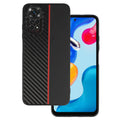Aizsargvāciņš Xiaomi Redmi Note 11 Pro/Note 11 Pro 5G Black with red stripe – Tel Protect CARBON