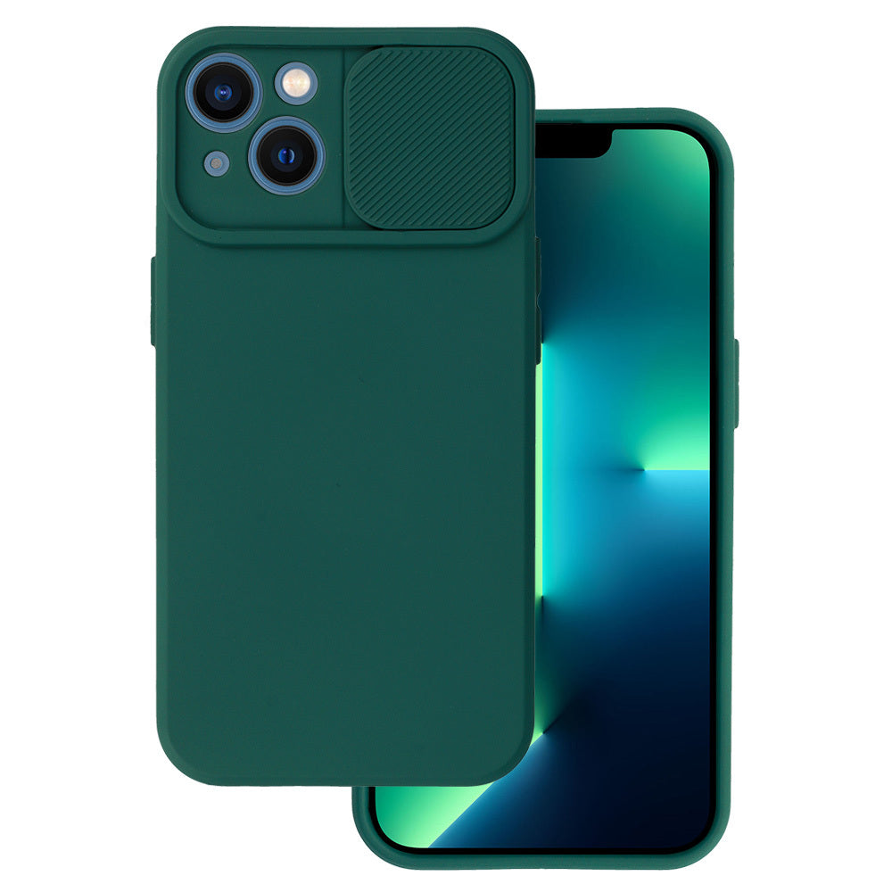 Aizsargvāciņš iPhone 13 – Camshield Soft, tumši zaļš