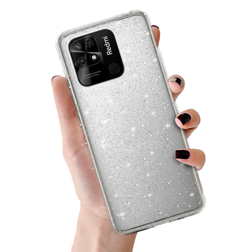 Aizsargvāciņš Xiaomi Redmi 10C – Crystal Glitter, sudraba