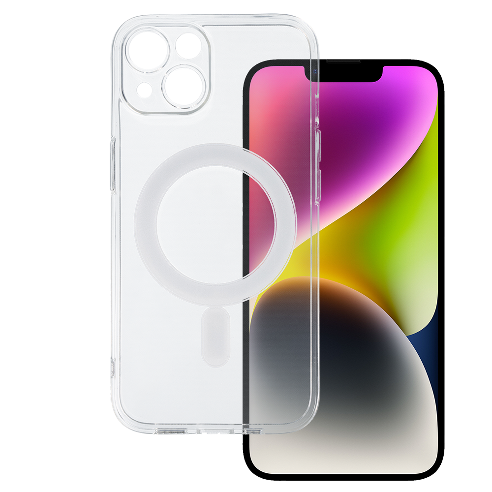 Aizsargvāciņš iPhone 14 – TEL PROTECT MagSilicone, caurspīdīgs