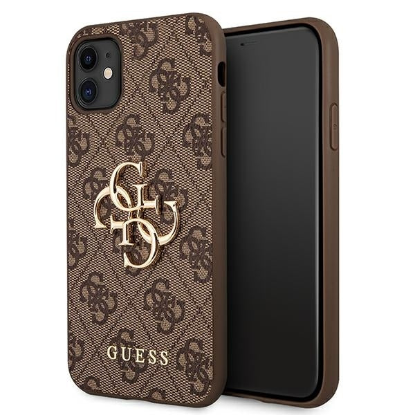 Guess 4G Big Metal Logo vāciņš iPhone 11, brūns — 1