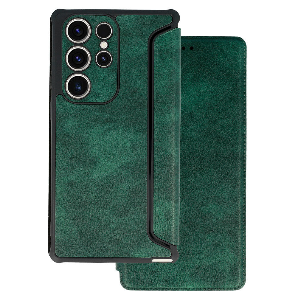Aizsargvāciņš Samsung Galaxy S23 Plus – Razor Leather, tumši zaļš