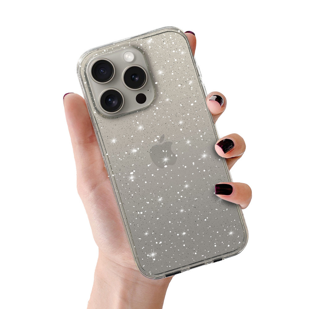 Aizsargvāciņš iPhone 15 Pro Max – Crystal Glitter, sudraba
