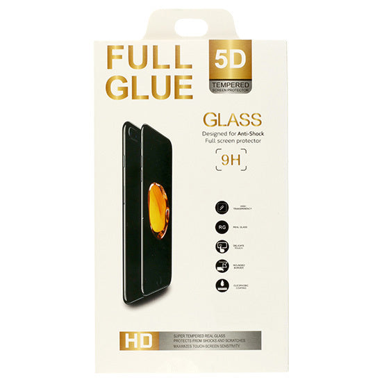 Aizsargstikls iPhone 15 PLUS – Full Glue 5D, melns