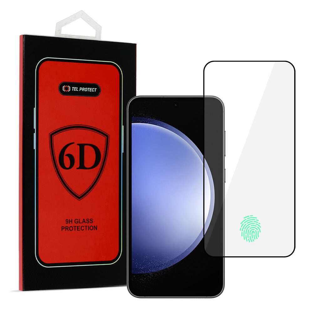 Aizsargstikls Samsung GALAXY S22/S23 – Tel Protect Full Glue 6D (with fingerprint unlock), melns