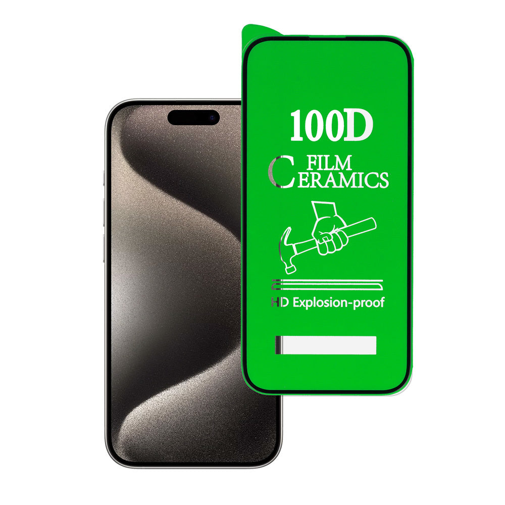 Aizsargstikls iPhone 15 PRO – HARD CERAMIC, melns