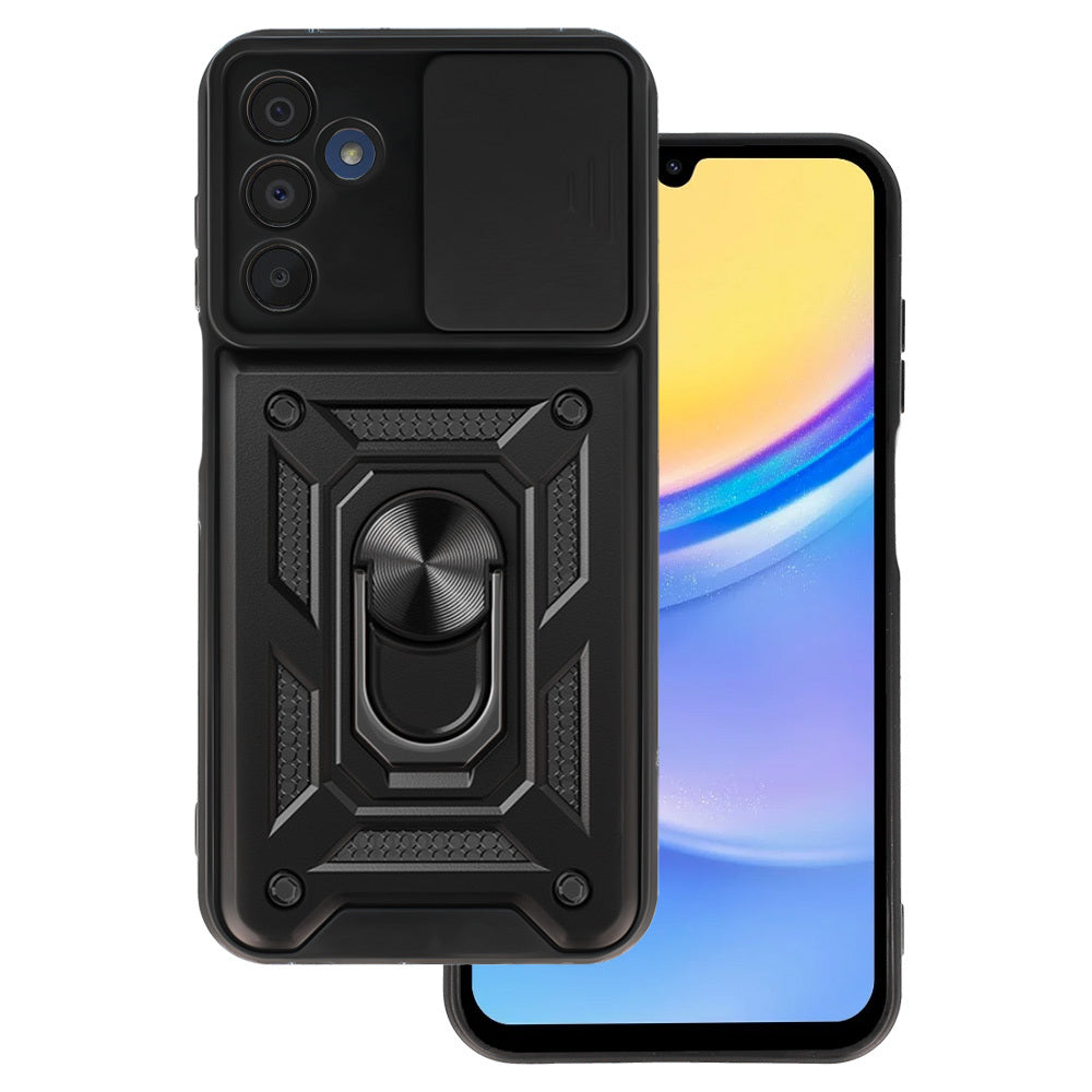 Aizsargvāciņš Samsung Galaxy A15 4G/5G melns – Slide Camera Armor
