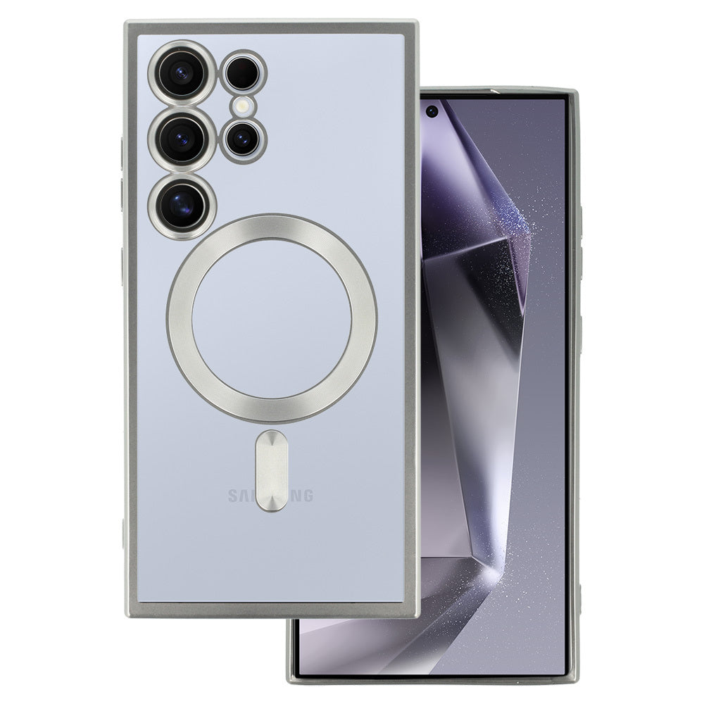 Aizsargvāciņš Samsung Galaxy S24 – Metallic Magsafe, sudraba