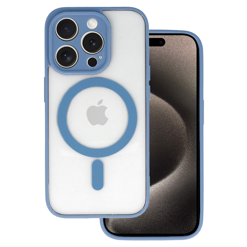 Aizsargvāciņš iPhone 16 Pro – Acrylic Color Magsafe, gaiši zils