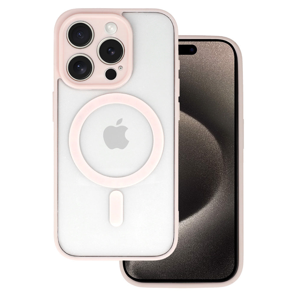 Aizsargvāciņš iPhone 16 Pro light – Acrylic Color Magsafe, rozā