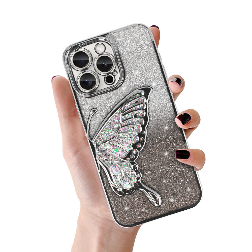 Aizsargvāciņš iPhone 16 Pro Max – Tel Protect Butterfly Water, sudraba