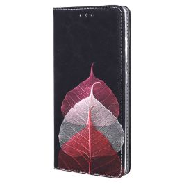 Smart Trendy atverams maciņš Samsung Galaxy A22 4G ar vītolu lapu rakstu
